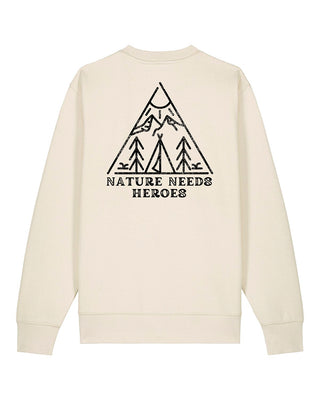 "Nature needs Heroes - Tent" Unisex Sweater