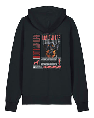 "Don't judge the dog" Unisex Hoodie (Rottweiler)