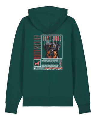 "Don't judge the dog" Unisex Hoodie (Rottweiler)