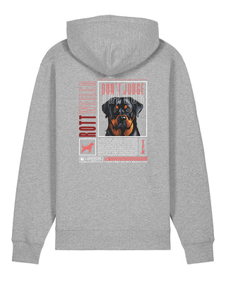 "Don't judge the dog" Unisex Hoodie (Rottweiler)